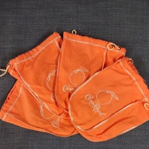 4 Crown Royal Peach Drawstring Storage Bags